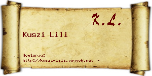 Kuszi Lili névjegykártya