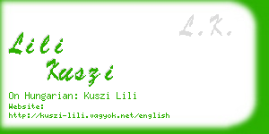 lili kuszi business card